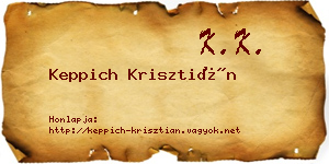 Keppich Krisztián névjegykártya